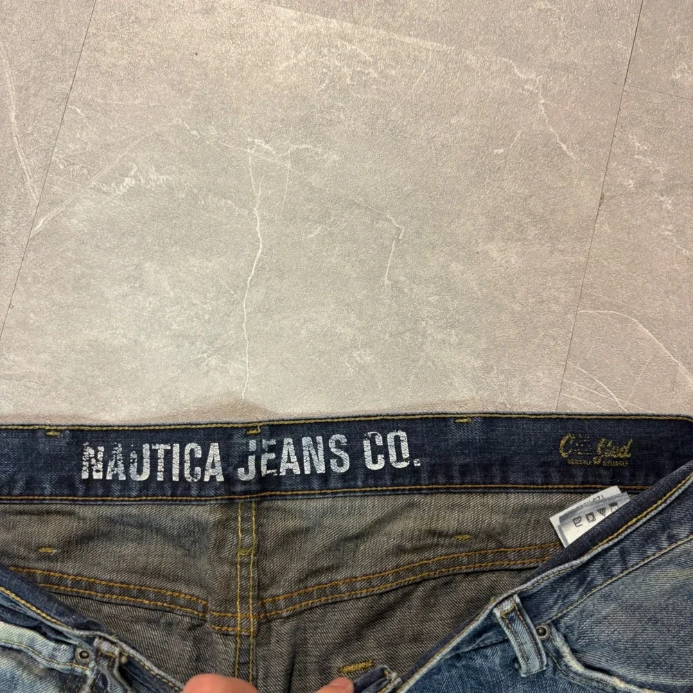 Nautica Jeans Co Mens 38x30 Blue Denim Relaxed Straight Leg Pants 100% Cotton